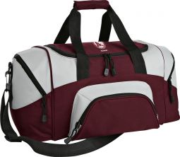 Colorblock Sport Duffel, Maroon/Grey